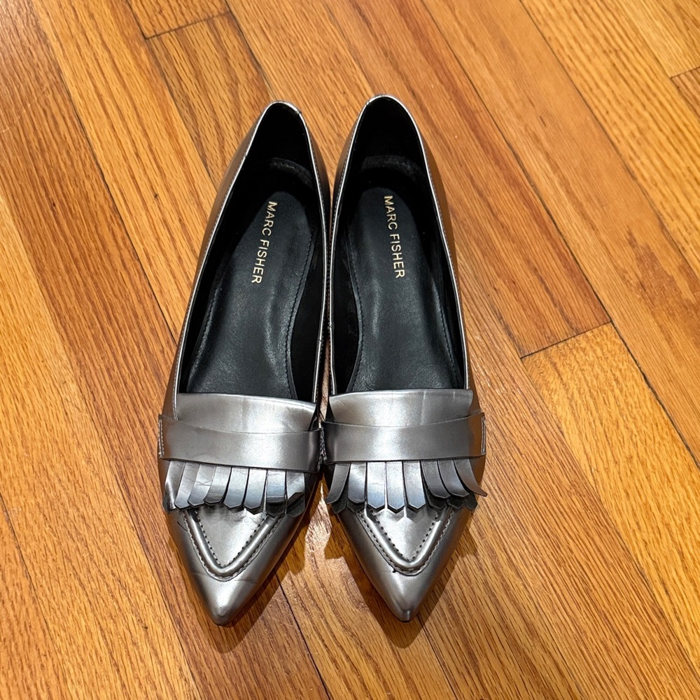 Marc Fisher Metallic Silver Women's Flats